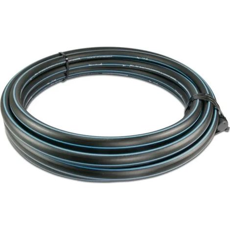 PE80 Rohr, 25mm Wasserrohr, PE Druckrohr, 1m, Schwarz/Blau (1/5)