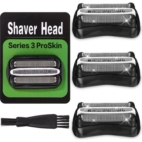 Tête de rasoir compatible Braun Série 3 32B - 3 pièces - Rasage humide et sec (1/5)