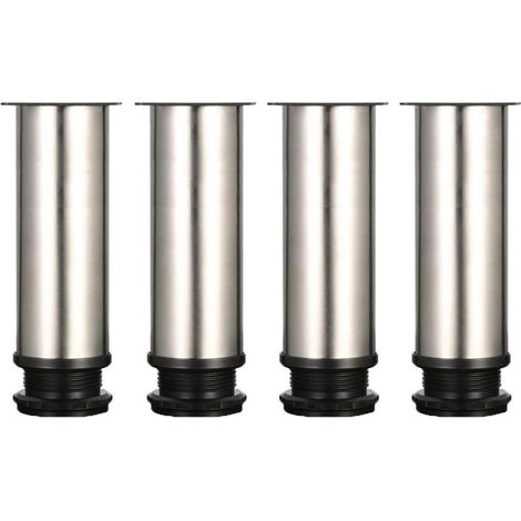 Pieds réglables de 150 mm de hauteur, pieds de table épais en acier inoxydable brossé, hauteur réglable de 0 à 15 mm, vis en acier inoxydable incluses - RWBricolage / Quincaillerie / Quincaillerie pou (1/5)