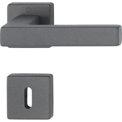 Hoppe Drückergarnitur Austin 2x Türklinke auf Rosette BB, TS 37-42mm, Alu sandschwarz