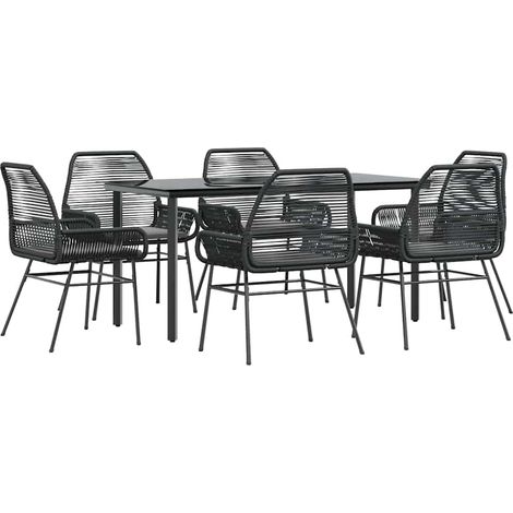 Maison Exclusive - Set de comedor de jardín 7 piezas cojines ratá (1/5)