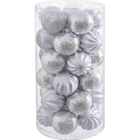 Boules de Noël WJTG en plastique argenté 6 x 6 x 6 cm (30 unités)J (1/2)