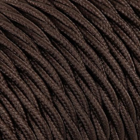 Câble Electrique Marron en Textile Torsadé 3x0.75mm² - Fil Electrique Tissu