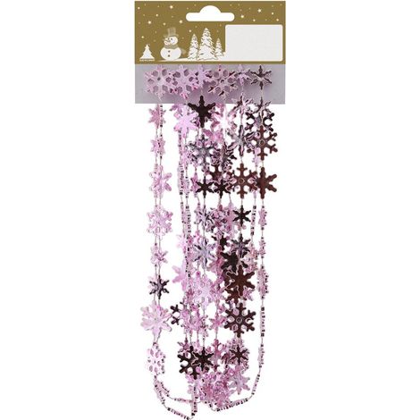 Schneeflockengirlande rosa 180 cm