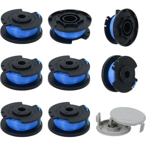 Paquete de 10 carretes de repuesto para desbrozadora Ryobi de 1/4 de pulgada, compatible con la desbrozadora inalámbrica Ryobi One+ AC14RL3A, 8 carretes + 2 tapas para desbrozadora -Crezuo