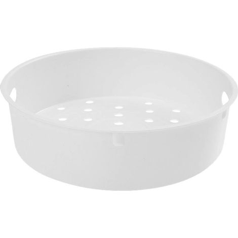 Panier vapeur épais en plastique pour cuiseur vapeur électrique-22.00X22.00X6.00CM-White