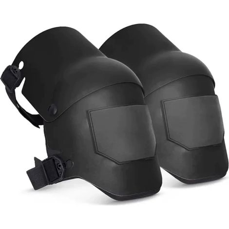 Professionelle Knieschoner für Damen und Herren, drei Schaumstoffschichten, robuste Schale, Schnellverschluss - Geeignet für Bauwesen, Gartenarbeit, Dachdeckerarbeiten und Bodenverlegung (schwarz)
