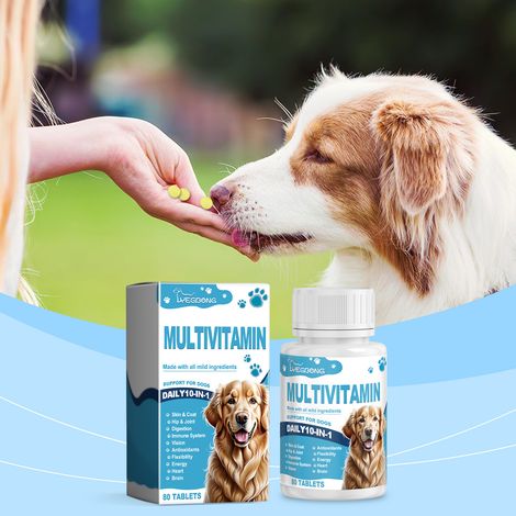 Comprimés multivitaminés pour chiens, chats et autres animaux de compagnie - 80 comprimés (1/5)