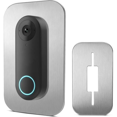 Plaque pour Sonnette Reolink PoE - Cache en Acier Inoxydable Compatible avec Reolink Doorbell PoE/WiFi/Battery, Accessoire de Montage pour Sonnette Vidéo, Masque Les Anciennes Perforations et Câbles (1/5)