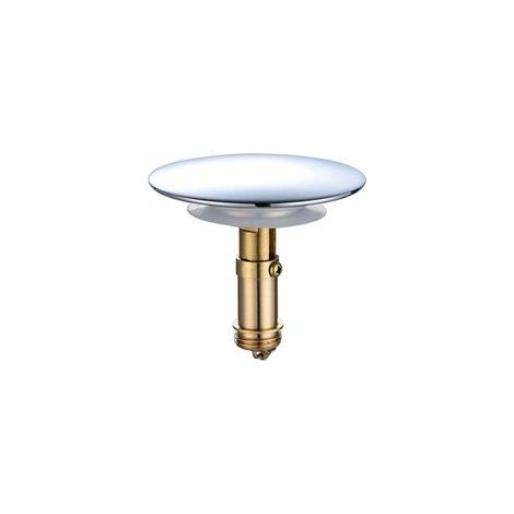 Tapón de desagüe emergente de 69 mm con sistema de clic para lavabo de baño, fregadero de cocina y lavabo de baño, tapón de latón macizo con acabado cromado. (1/4)