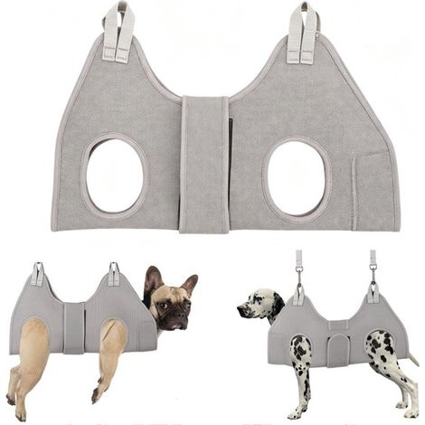 Harnais de toilettage pour chien - hamac de bain respirant et robuste avec accroches, gris, 74 x 37 cm (1/5)