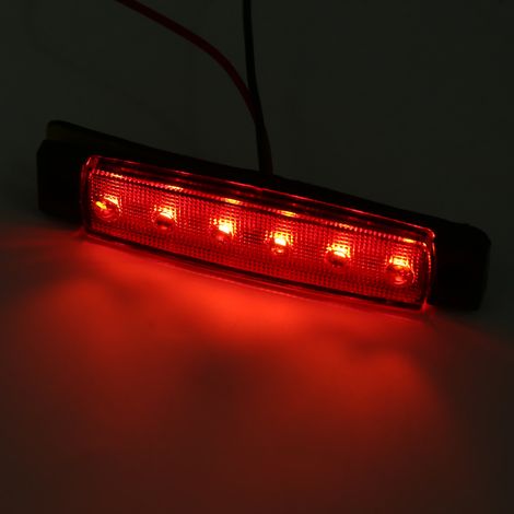 Feu de gabarit latéral à 10 LED rouges (6 LED) pour camion, fourgonnette, caravane, poids lourd (1/5)