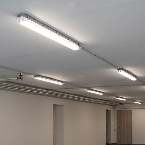 LED Wannenleuchte Feuchtraumleuchte Garagenleuchte Hallenlampe Deckenlampe, Kunststoff weiß, strahlwassergeschützt, 36W 4320lm 4000K neutralweiß, L 120 cm, 6er Set