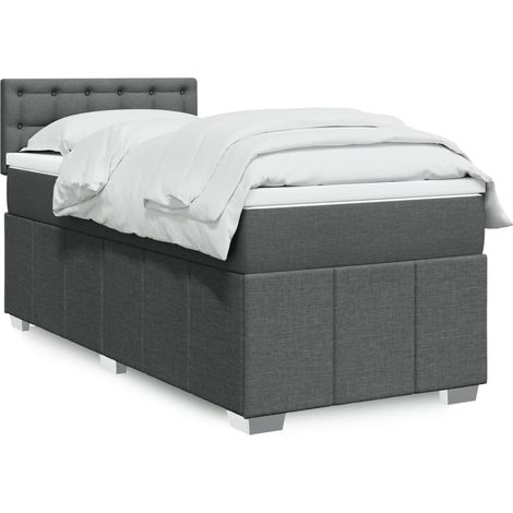 Boxspringbett mit Matratze Dunkelgrau 80x200 cm Stoff vidaXL476843 (1/5)