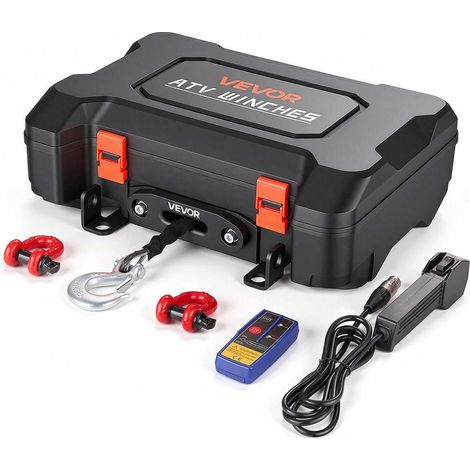Pour traction tout-terrain et dépannage, treuil portable 12V 3500 lbs avec kit de récupération et corde synthétique (1/5)