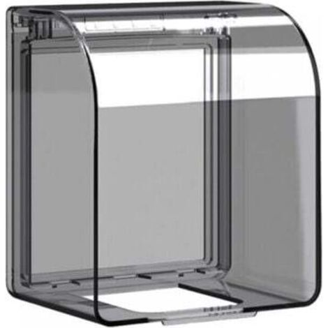 Boîtier étanche pour prises de courant dans la salle de bain pour empêcher l'eau de pénétrer dans la prise [Noir Transparent (1/4)
