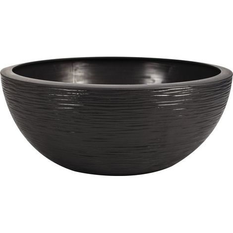 EDA – Vaso da fiori rotondo 40 cm – Antracite – Altezza 16,5 cm – Capacità 14,9 L – Plastica per esterni (1/4)