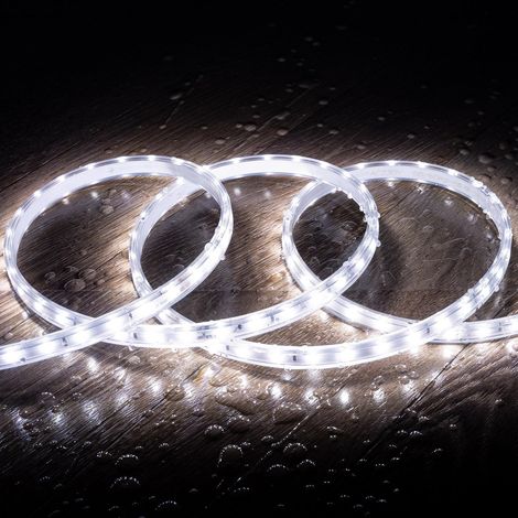 Tira LED Regulable 220V SMD 60 LED/m Blanco Frío 6W/m 600lm/m Ancho 12mm Corte 20cm IP65 a Medida 2 m