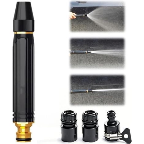 Embout Tuyau Arrosage, 2026 Nouveau Pistolet Nettoyeur Haute Pression, 360° Réglable Buse Haute Pression Pour Tuyau Arrosage, Accessoire de Pulvérisation Réglable à Main Résistant pour Cour (B) (1/5)