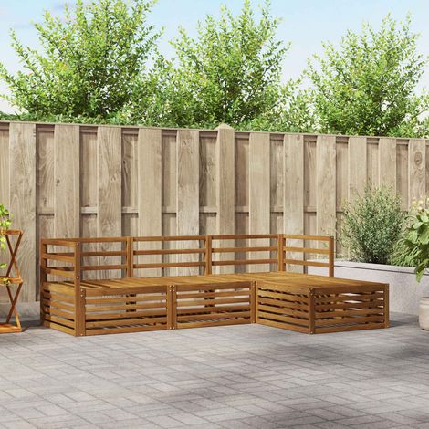 Outdoor-Sofagarnitur 4 pcs Natur Massivholz Akazie (1/5)