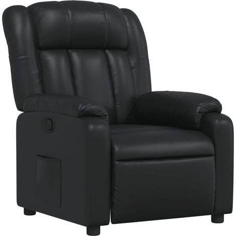 Fauteuil inclinable en similicuir noir (1/5)