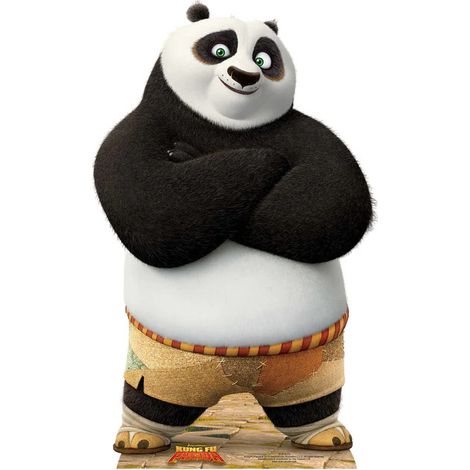 Figurine en carton Po Kung Fu panda Po les bras croisés - Haut 95 cm (1/4)