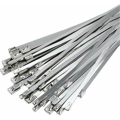 Collier de Serrage Inox 50 Pièces, 300mm×4,6mm Attache Câblées Acier Inoxydable, Collier de Serrage Inox Pour Enroulement D'échappement, Câbles Groupés, Entretenir les Clôtures et les Auvents (1/5)