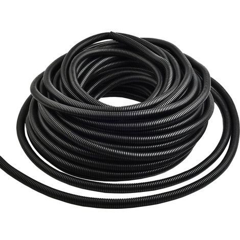 Gaine Câbles Électriques Voiture Gaine Ondulée Flexible Protection Cache PP Fermé Tuyau Fil Gaine Isolante Conduit Tube Rangement Câble Extérieur 7mm Long 5 Mètres (1/5)