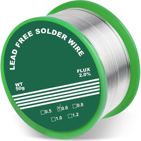 0,6 mm Lötzinn, 50 g Lötzinn, Lötzinn mit Flussmittel, Lötzinn mit Kolophoniumkern, Lötdrähte zum Löten von Komponenten und Reparieren