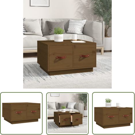Maison Exclusive Couchtisch Honigbraun 60x53x35 cm Massivholz (1/5)