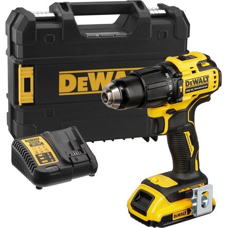 Dewalt DCD709D1T 18v XR Brushless Compact Combi Hammer Drill Tstak - 1 x 2.0ah (1/4)