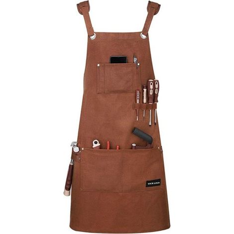 Tablier en denim et en toile résistant à l'eau avec trois poches,cadeau de qualité supérieure pour jardinage,matre de grill,tatoueur,charpentier ou garage (1/5)