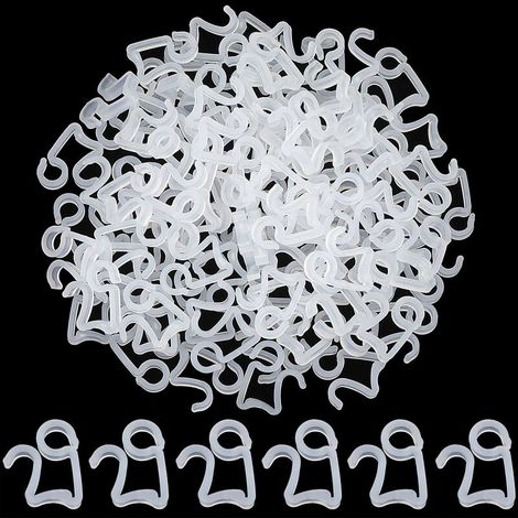 100 Stück Weihnachtslichthaken, Outdoor-Haken für Dachrinnenschindelgirlanden, weiß (1/5)
