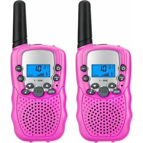 Talkie-walkie deux pièces pour enfants (garçons et filles de 3 à 12 ans), portée de 4,8 km, cadeau de Noël (rose) - 5,6 x 3 x 14,5 cm-AquaForge (1/5)