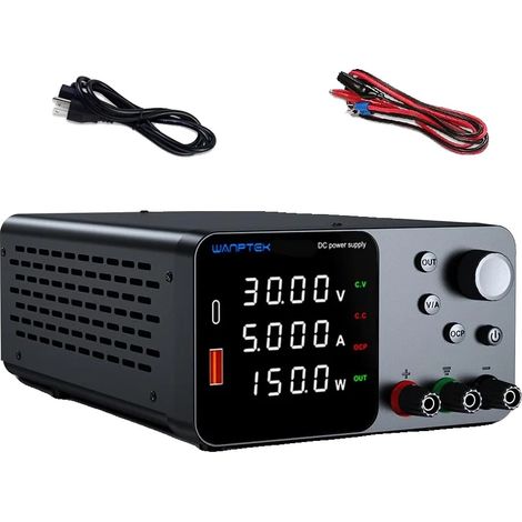 Fuente de alimentación de laboratorio, voltaje ajustable, control USB-A/TIPO-C, TPS305 30V 5A, enchufe europeo de 220V. (1/2)