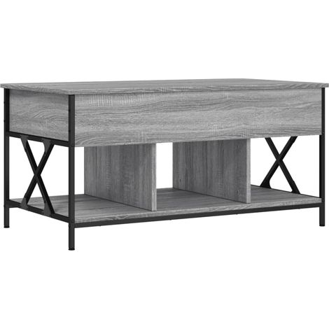 Table basse sonoma gris 100x55x50 bois d'ingénierie et métal (1/5)