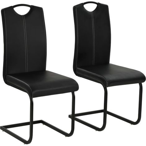 Freischwinger 2 Stk. Schwarz Kunstleder