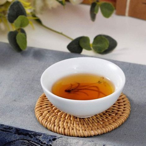 Posavasos de ratán natural hechos a mano，6 unidades. Posavasos de mimbre resistentes al calor (1/5)
