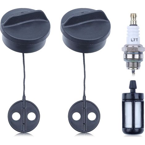 LinDuxe Tankdeckel für Stihl FS38 FS45 FS46 FS48 FS52 FS55 FS56 FS62 FS66 FS72 FS75 FS76 FS80 FS81 FS85 FS88 Freischneider-Tankdeckel mit Zündkerze, Kraftstofffilterteile ersetzen 4128-350-0505