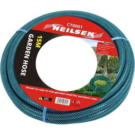 Neilsen Reinforced PVC Rubber Garden Water Kink Resistant Hose Pipe 15m 3 layer