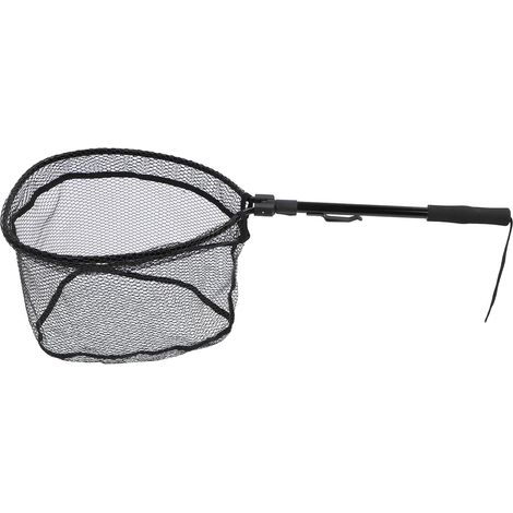Épuisette flottante, filet de pêche, maille respectueuse du poisson pour une capture et une remise à l'eau en toute sécurité, compacte et pliable pour un transport et un rangement faciles, noire (1/5)