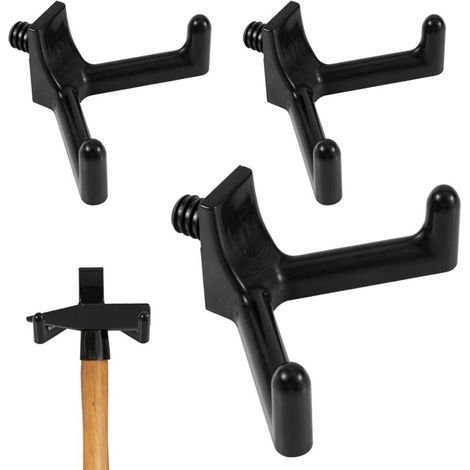 Set of 3 practical double-headed tool hooks for garden storage, garage wall storage accessories (1/5)