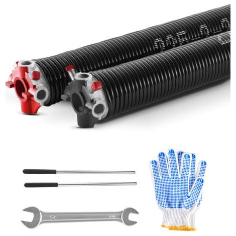 VEVOR Torsionsfedern für Garagentore (Φ 5,72 x Φ 50,8 x 610 mm) 16000 Zyklen, schwarz beschichtet zum Auswechseln, Garagentorfedern mit rutschfesten Wickelstäben & Handschuhen & Montageschlüssel (1/5)