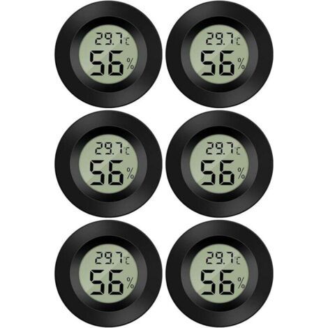 Lot de 3 mini thermomètres et hygromètres numériques LCD pour bureau, cuisine, cave à cigares, incubateur, reptiles (1/4)