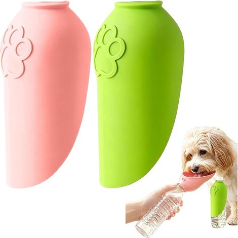 Lot de 2 abreuvoirs en silicone pour chien - Gamelle pliable pour bouteille (1/5)
