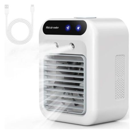 Condizionatore d'aria portatile, Mobile Condizionatore d'aria e la Marmitta, dispositivo di raffreddamento dell'aria per 500 ml, Refrigeratore aria,2Vitesses+2Modes di Nebbia, la Regolazione della dir (1/5)