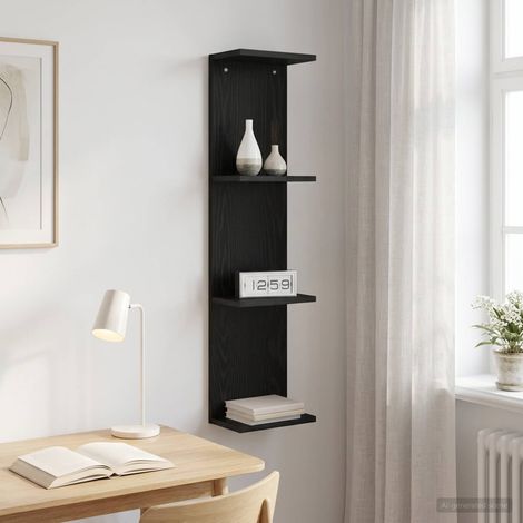 vidaXL Étagère Murale Chêne noir 22 x 15 x 100 cm Bois d'ingénierie (1/5)