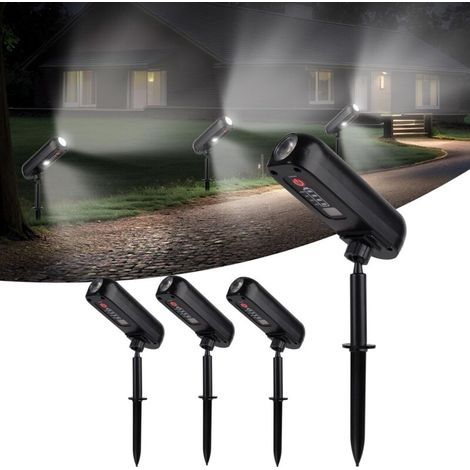 4er-Set Solarstrahler, 6000 K, IP65 wasserdicht, 2 Modi, Solar-Außenbeleuchtung für Garten, Einfahrt, Weg, Hof (1/5)