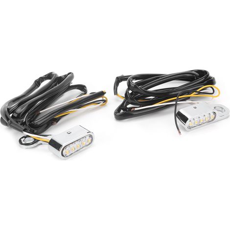 Lot de 2 clignotants LED 12 V CC pour moto, compatibles avec XL 48 72 1200 883 (2004-2020), finition chromée argentée. (1/5)