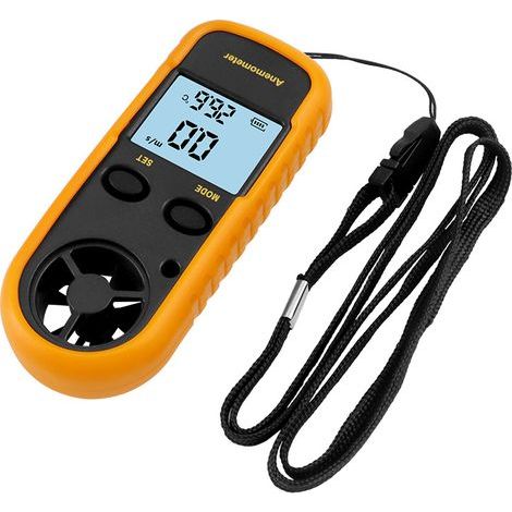 Numérique Anémomètre LCD Vitesse du Vent Compteur Airflow Vitesse Mesure Thermomètre Dispositif pour Surf/Cerf-Volant/Vol/Voile/Surf/Pêche (1/5)